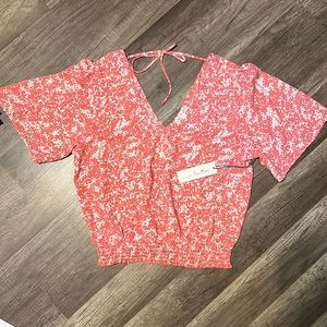 Nine Britton Pink back tie blouse  size M NEW